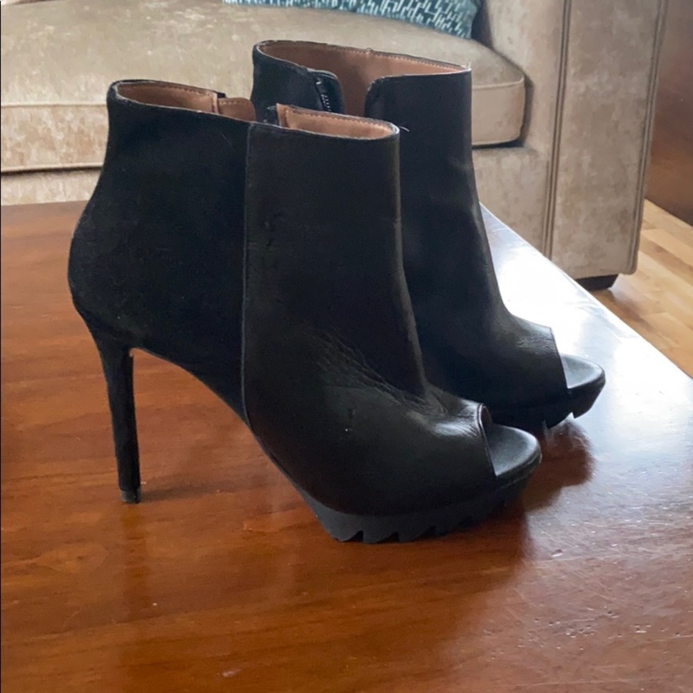 BCBG MaxAzria Open Toe High Heel Bootie New.